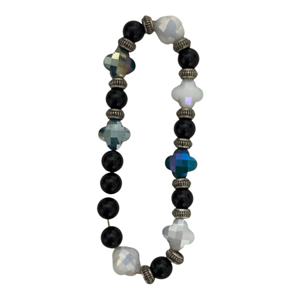 Multi Shaped Bead Stretch Bracelet Multi Colored